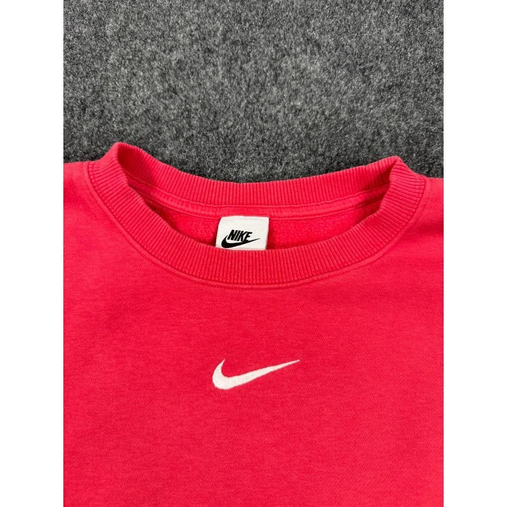 Nike Swoosh Center Check Crewneck Sweatshirt Coral Pink Large